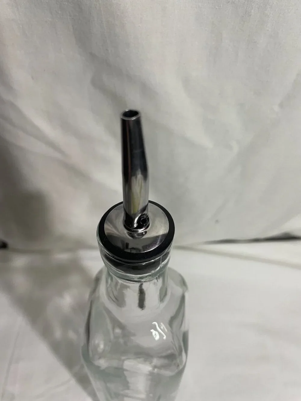 Glass Olive Oil & Vinegar Dispenser Bottle w/ Stainless Steel Pour Spout 11